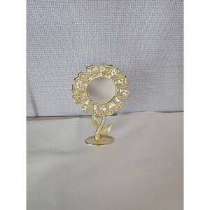 Vintage Torino Goldton Sun Flower Earring Holder W/ Mirror